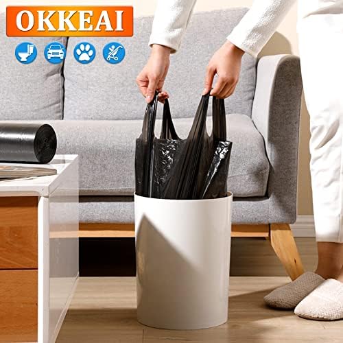 Small Bin Bags for Bathroom 5l Bin Liner Black Plastic Waste Bags Mini Garbage Bag Toilet Trash Bags for Bedroom,Kitchen,Office
