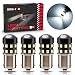 BRISHINE 4-Pack 1000 Lumens Super Bright 1156 1073 1141 7506 BA15S LED Bulbs 6000K Xenon White 24-SMD LED Chipsets with Projector for Backup Reverse Lights, Parking Lights, Daytime Running Lights
