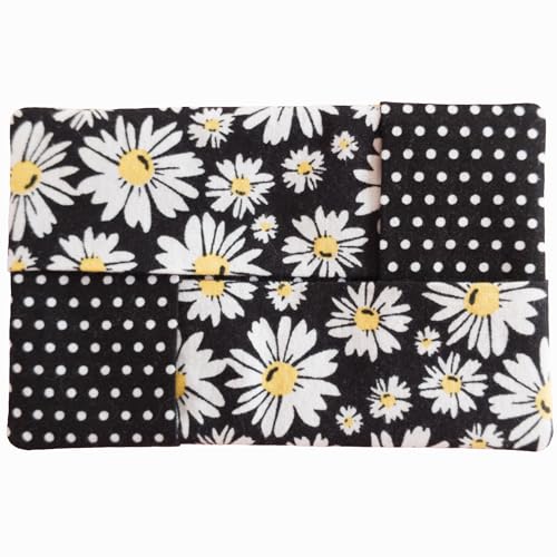 Travel Tissue Holder | Handmade Fabric Pocket Tissue Case | Floral Daisies and Polka Dot Pouch
