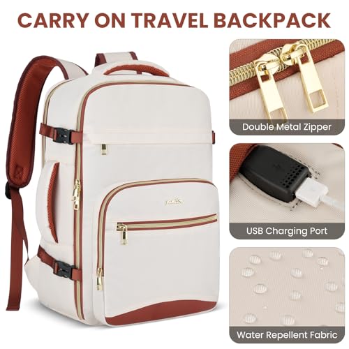 Image of Travel Laptops Backpack for Women,Large Carry On Luggage for Airplanes Weekender Bags for Personal Items,Airline Approved TSA Overnight Bags with 4 Packing Cubes