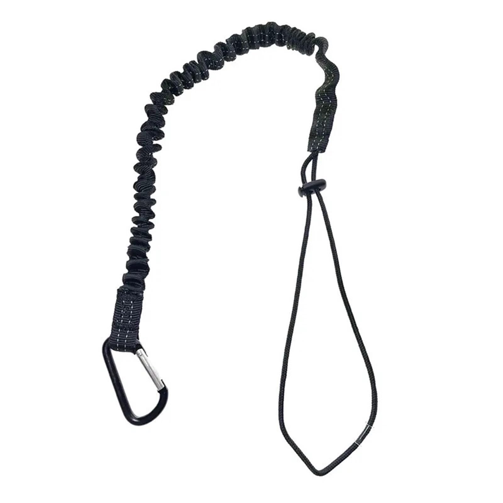 Cuerda de seguridad anticaída, herramienta sujeción elástica con gancho mosquetón, accesorios trabajo aéreo for escalada, 6 uds Para Herramientas(Black)