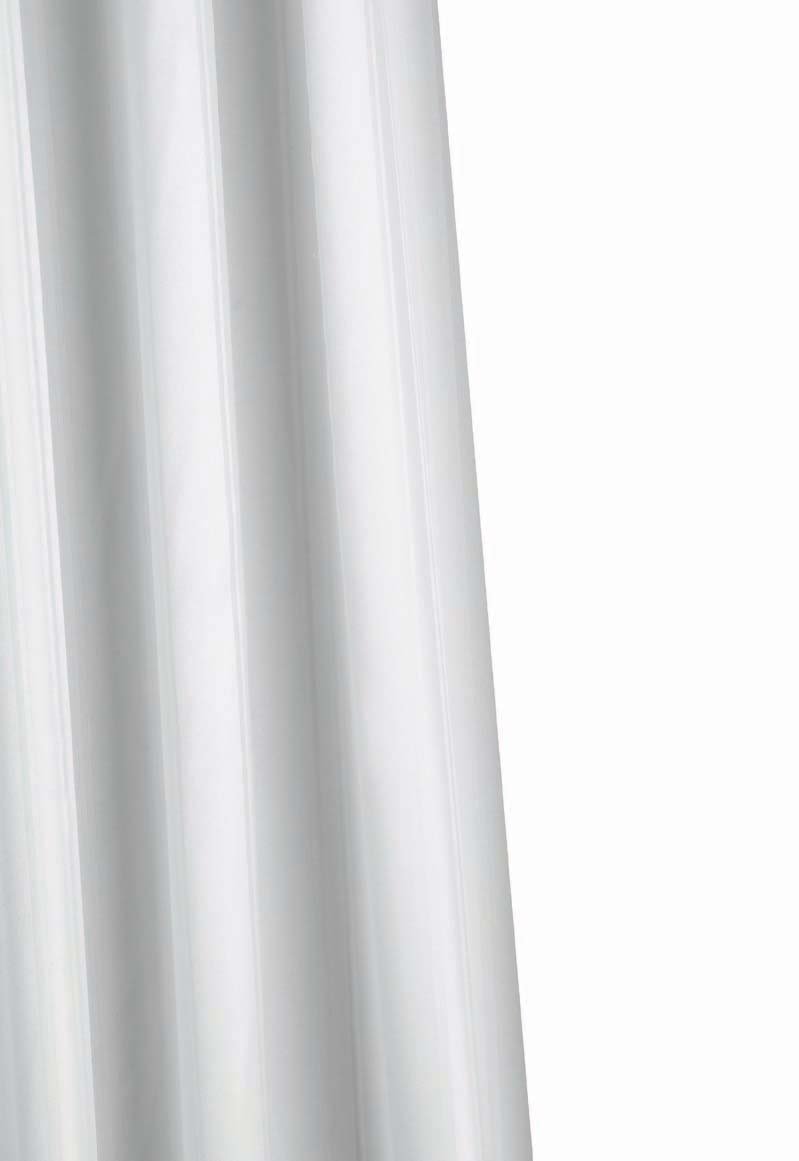 CroydexWater-Resistant Machine Washable Cling-Resistant Plain White Textile Shower Curtain, 1800 x 1800mm