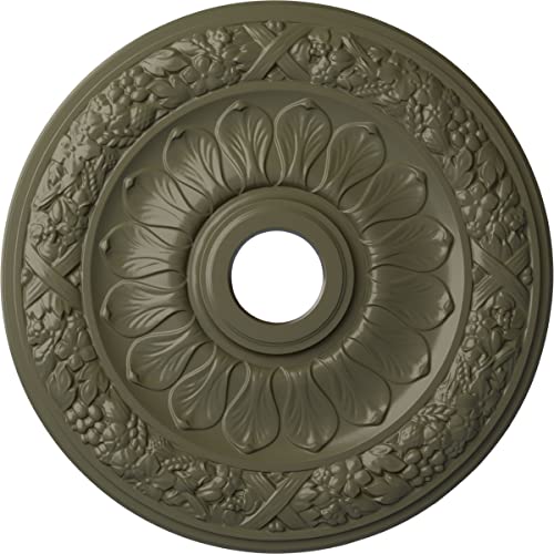 Ekena Millwork CM24SWPTF - 24"OD x 4"ID x 1 1/2"P Swindon Ceiling Medallion (Fits Canopies up to 6 1/8") - Ceiling Medallion, Painted Turtle