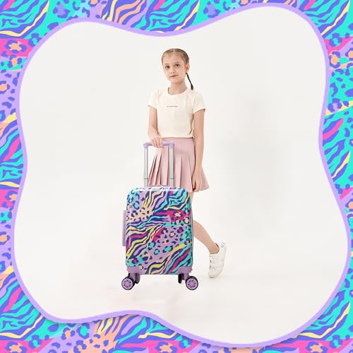 Image of Kids Carry on Luggage Sets 2 Piece Rolling Suitcases for Girls Women with Wheels Suitcase with Travel Pillow Airplane Approved