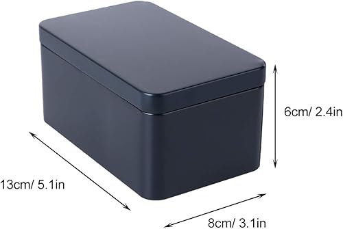 Miniatura 3 de DOITOOL Contenedor de metal rectangular caja de lata con tapas, almacenamiento de té portátil para té, dulces, velas, joyas, caja de lata pequeña