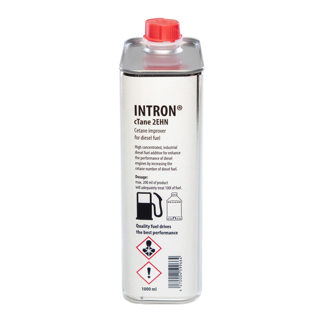 INTRON cTane 2EHN Booster Numero di Cetano 1000 ml | Diesel Premium | Purezza 99% | +6–7 Punti di Cetano | Qualità Raffineria | Per Tutti i Motori Diesel | Made in Europe