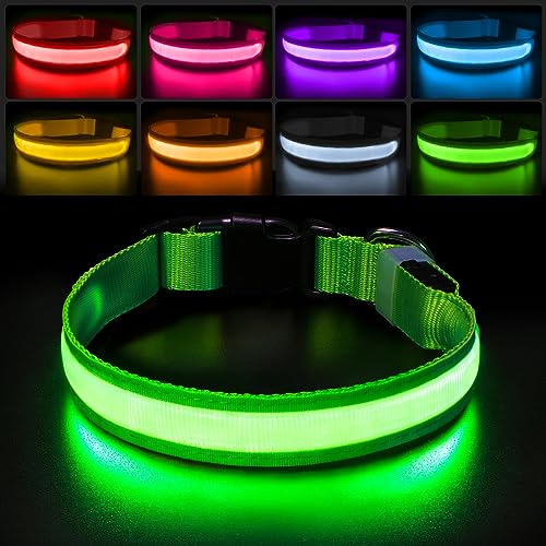 PcEoTllar Light Up Dog Collar - Rechargeable Flashing LED for...