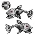 WINOMO 2Pcs 10x5 inch Fish Skeleton Decals Sticker Vinyl Auto Decal Sticker for Kayak Fishing Car