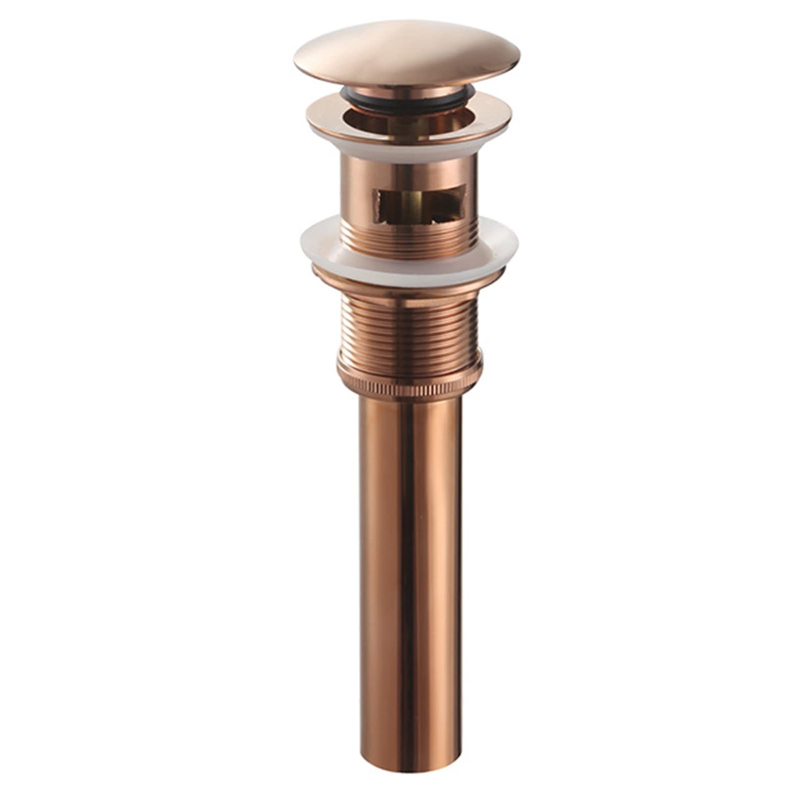 Tapón de Lavabo, tapón de Lavabo emergente, con Conjunto de desbordamiento de desagüe for Lavabo de tocador(Rose Gold)