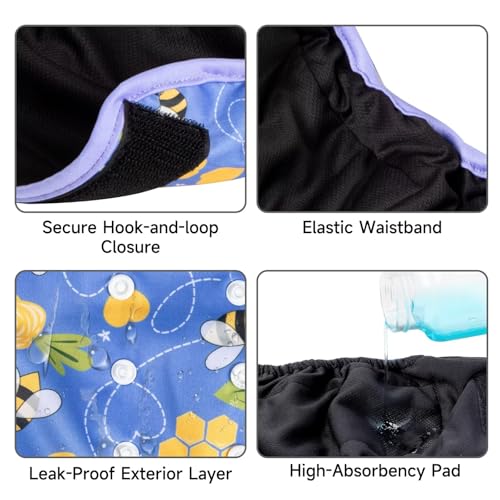 Image of Paw Legend Washable Reusable Female Dog Period Diapers for Heat Doggie Puppy Diapers for Female Dogs (3 Pack, Small)