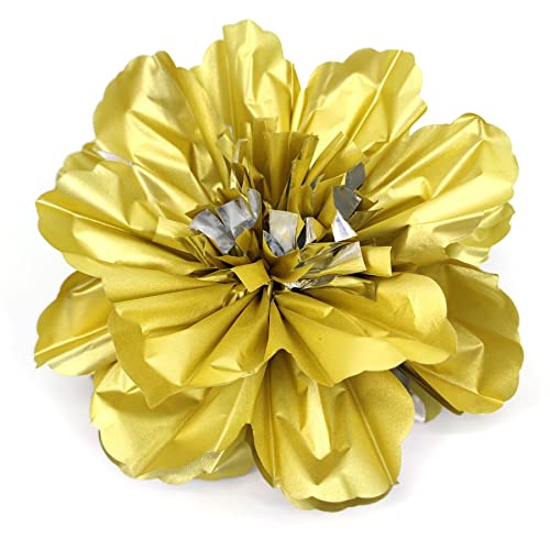 Mybbshower Large Glitter Gold Artificial Peony for Nursery Room Wall Bridal Shower Wedding Centerpiece Tea Party Flower for Baby Shower Birthday Party Decoration Pack of 3