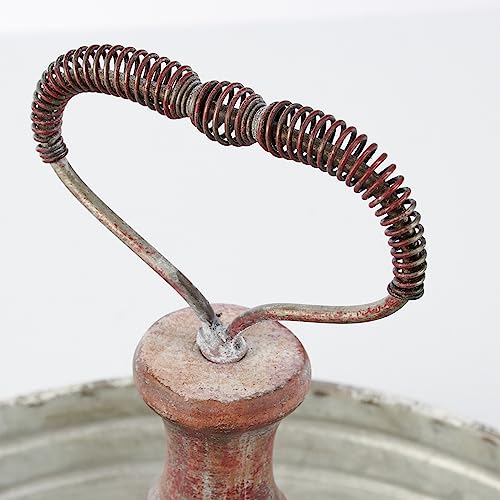 Primitives-by-Kathy-Tiered-Serving-Tray-Single-Tier-Metal-Tray-with-Wood-and-Metal-Coil-Handle Primitives by Kathy Tiered Serving Tray Single Tier Metal Tray with Wood and Metal Coil Handle