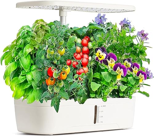 Hydroponics Growing System Kit 12 Pods Indoor Herb Garden with Grow Light