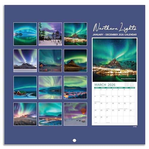 2026 wall calendar - calendar 2026 northern lights calendar january 2026 - december 2026 1234 x 2434 open 12 months wall calendar 2026 with hanging holes large blocks