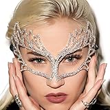 Máscara de gafas de cristal con diamantes de imitación, máscara de baile de máscaras, máscara de fiesta