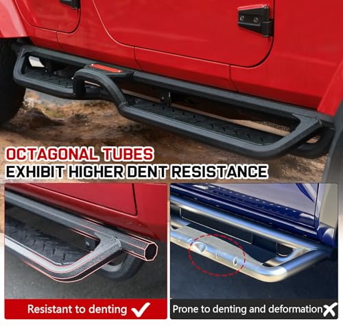 Image of COMNOVA Two Stairs Running Boards for 2018-2026 Jeep Wrangler JL 4 Doors