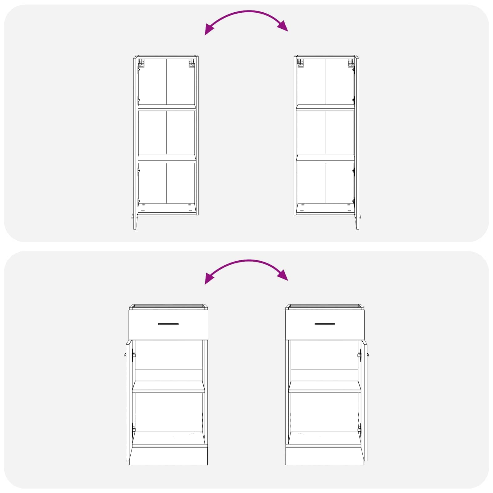 Hothingwell - Unidad de cocina (8 piezas) | Patas ajustables, fijación de pared incluida, diseño moderno, uso interior