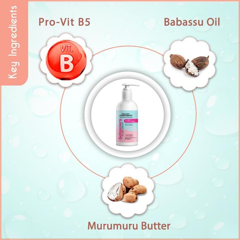 KEYA SETH AROMATHERAPY, DEVICE OF DROP Schoolers Shampoo Conditioner With No Harmful Chemical For Soft & Tangle Free Hair Hypoallergenic No Parabens No Sulphates 300Ml.