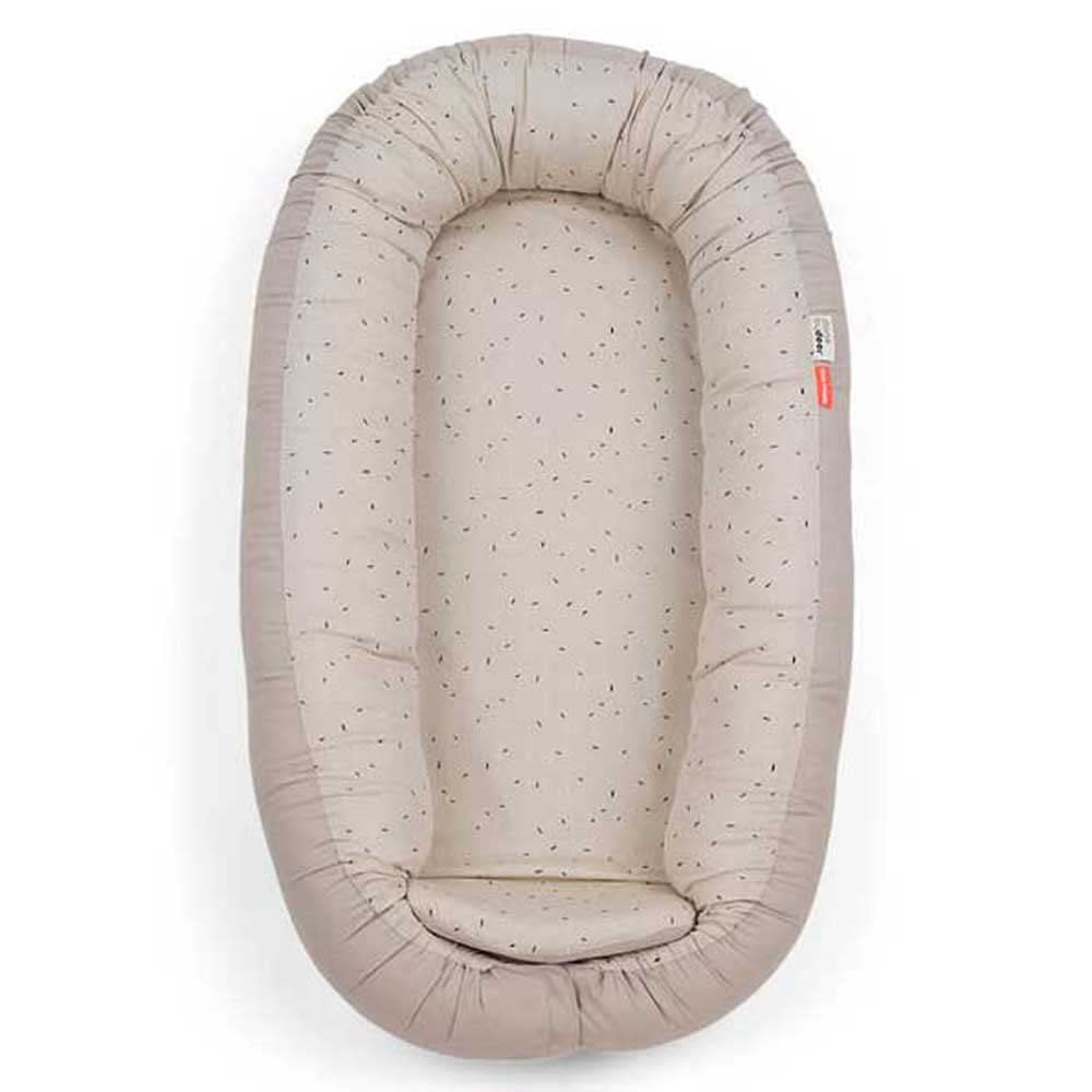 Done by Deer Baby Nest Confetti Sand - 50 x 85 x 13 cm - Soft Cotton - Washable - Sand Colour