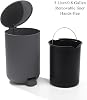5 Pieces Grey Bathroom Accessories Set, Modern Bathroom Sets Organizer include Bathroom Bin and Toilet Brush Set, Soap Dispenser and Toothbrush Holder Set, Vanity Tray (Grey)