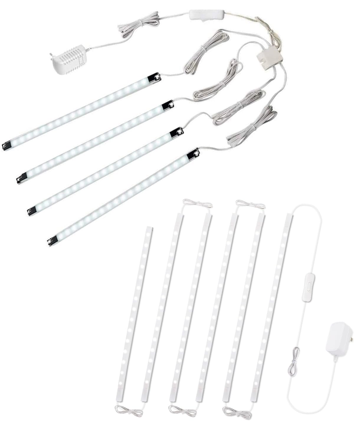 Cefrank (4) 12inch Strip Light Bars 6000K Bundle with 6-Pack 12 inch Seamlessly Linkable Strip Light Bars 6000K