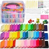 Ixiaoyoo Polymer Clay Starter kit, 60 Colors DIY Modeling Clay for Kids, Oven Baked Model Clay with Sculpting Tools, Non-Sticky, Gfit for Children and Artists