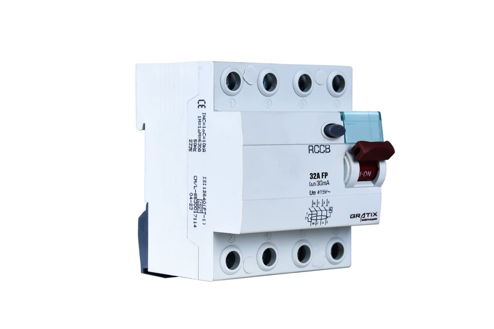 32 amp 30ma PVC plastic 4 pole FP RCCB/ELCB with ISI Marked-picture-21