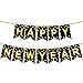 Happy New Year Banner For NYE Decorations - No DIY Required | Large Shiny Gold Printed, Happy New Years Sign for New Years Eve Party Supplies 2021 | Happy New Year Decorations 2021 | NYE Party Favors
