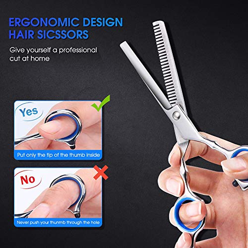Fathaby Hair Cutting Scissors Kits, 10 Pcs Stainless Steel Hairdressing Shears Set Professional Thinning Scissors thumb #3
