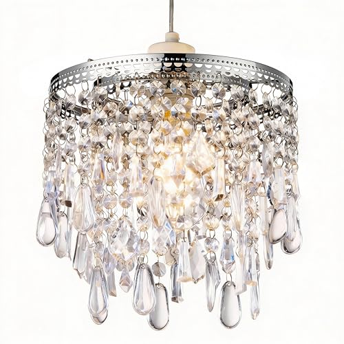 SHINY STAR Crystal Pendant Light Shade Modern Chandelier Design Ceiling Pendant Light Shade with Clear Acrylic Crystal-903C