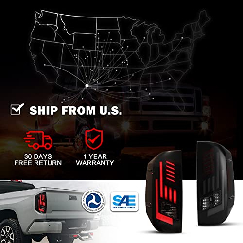 Nixon Offroad Sequential Tail Lights, Led Taillights Assembly For 2014-2022 Toyota Tundra, Led Sequential Turn Signals, Drl, Brake Lights Tail Lamps Sets, Passenger & Driver Sides (Smoke Lens) #TOP7