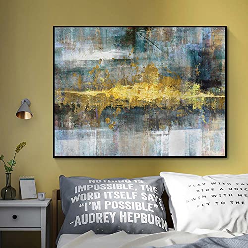 Peinture abstraite dorée affiche moderne et impression salon