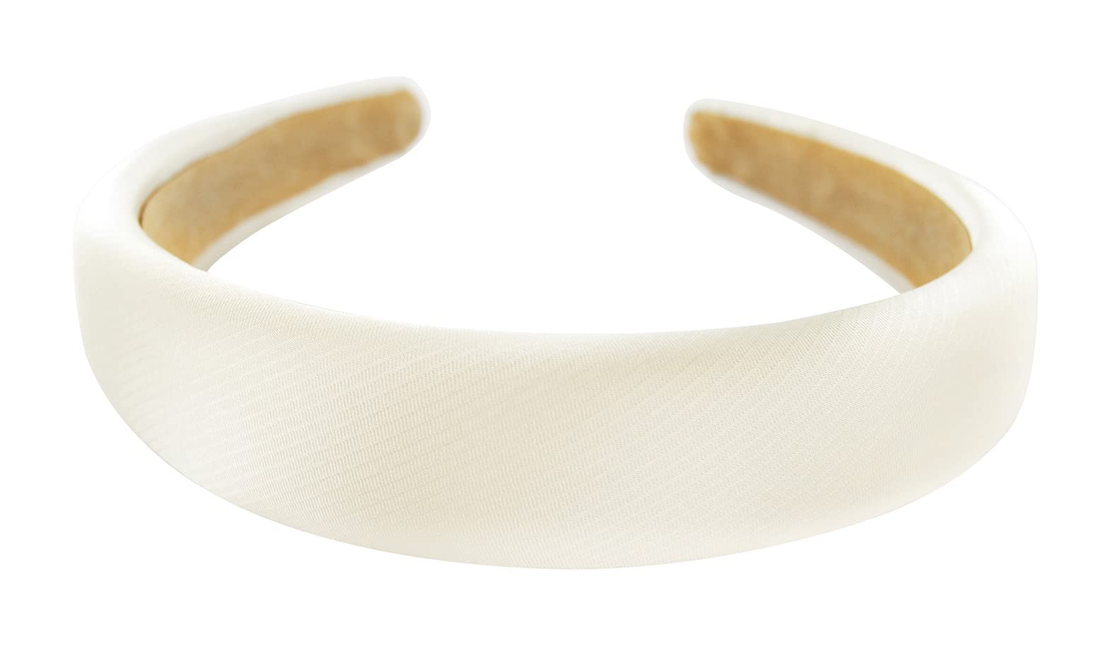 axy Headband with Fabric Padded Metallic Colour - Women's Headband in Metallic Look Headband Hair Accessories HRK2B (Cream White)