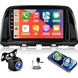 2GB+64GB Android Autoradio pour Mazda CX 5 2012 2015 avec CarPlay&Android Auto sans Fil, Radio à écran Tactile de 9 Pouces avec EQ DSP, WiFi, Navigation GPS, FM RDS, Bluetooth+Caméra de recul, Micro