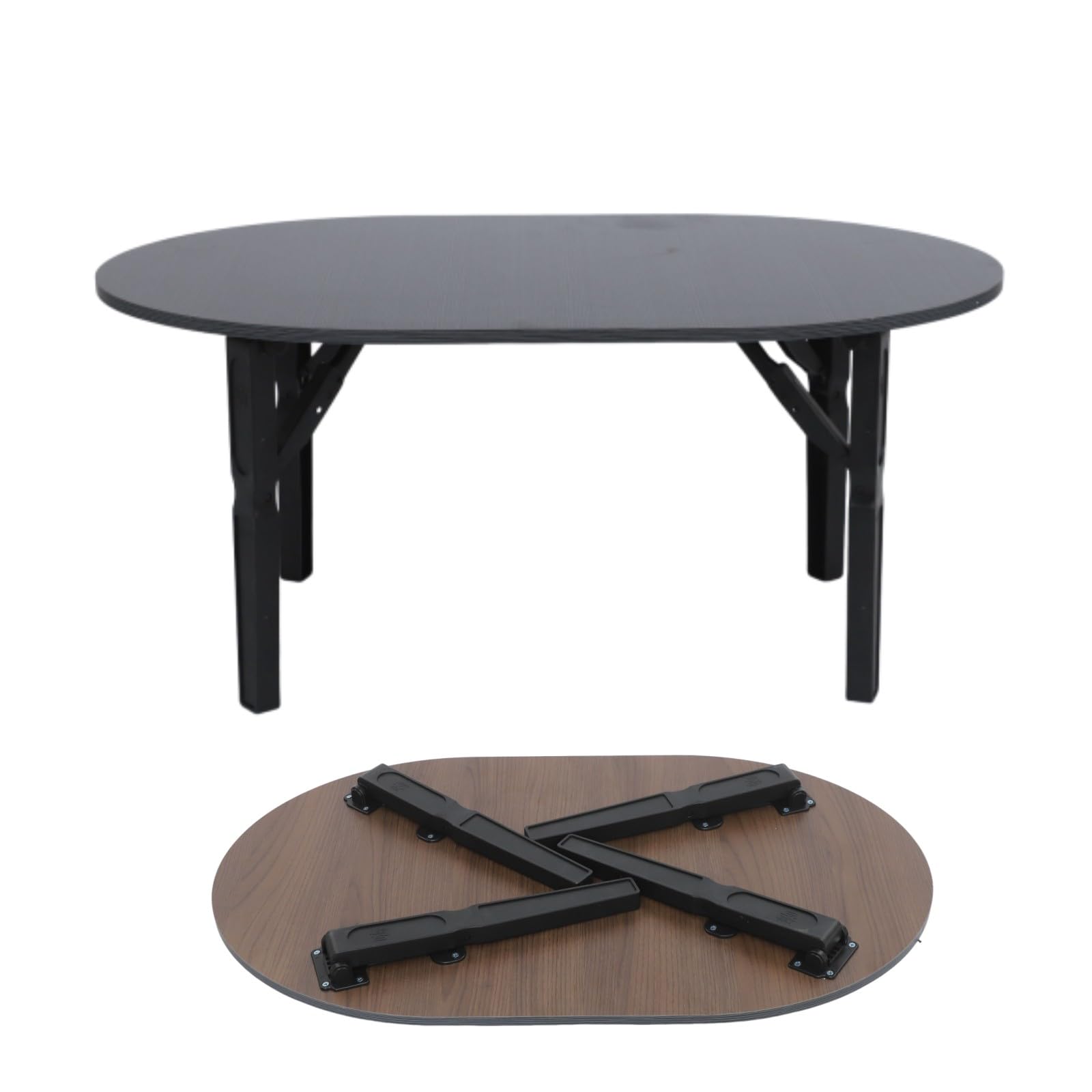 Folding Coffee Table Small Portable Coffee Table with 4 Foldable Legs Round Foldable Low Floor Tables for Living