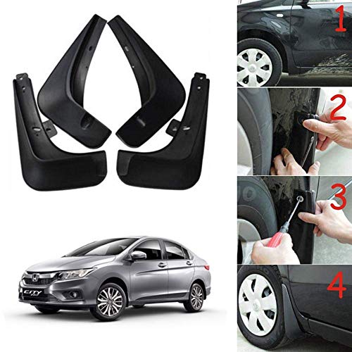 Image of Oshotto (O.E.M Fitting Cup Type) Mud Flap /Splash Guard Compatible with Honda Honda City IVTEC 2010,2011,2012,2013,2014(Set of 4)