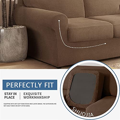 Housse de canapé extensible avec dossiers séparés et protège-coussin