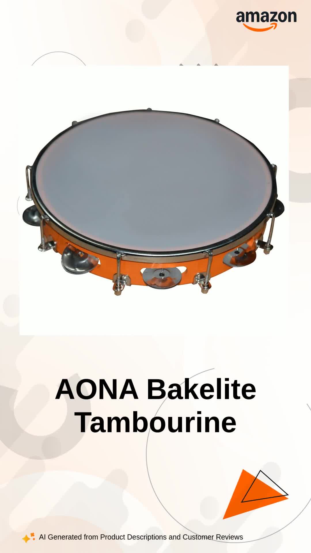 AONA Bakelite Tambourine Hand Percussion Musical Instrument