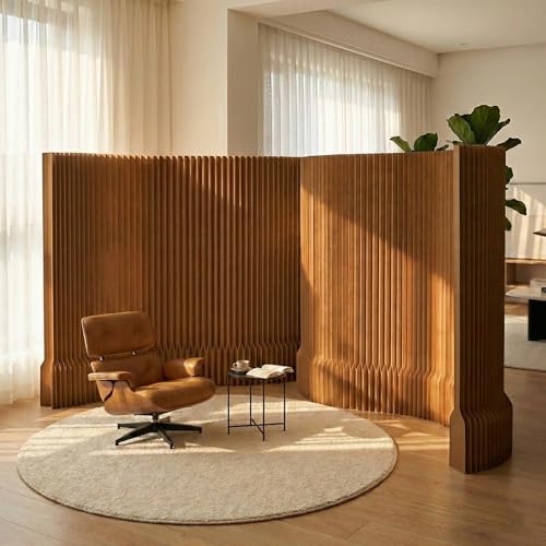 CTREVL Separador de Ambientes de Papel Portátil Biombo Plegable en Acordeón, Pared Divisoria Independiente y Ligera para Oficina, Estudio, Dormitorio, Exposiciones y Hogar
