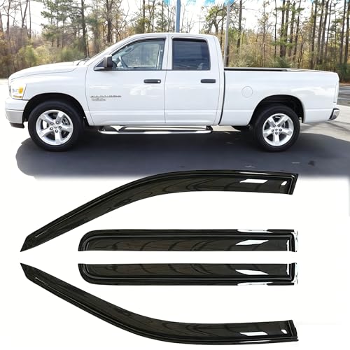 Puermto Rainproof Side Window Wind Deflectors for 2024-2025 Toyota Tacoma Double Cab with 4 Full Size Doors Pickup, Tape-on Sun Rain Guard Sets,Nice Looking Vent Deflector for 24-25 Tacoma 94270 by Puermto - Image 2