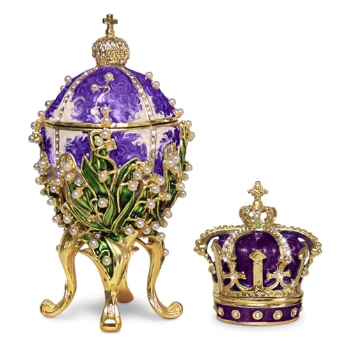 Vtry Decorative Lilies of The Valley Easter Egg Replica Extra