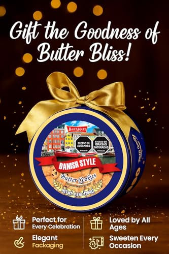 Image of Bakemate Danish Butter Cookies Box - 280 G | Healthy & Tasty Cookie | Christmas Cookies Gift Pack | Xmas Cookie | Tea Time Snack, Office Snacks & Xmas Gifting