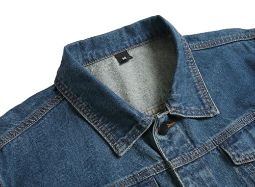 Image of Mens Denim Jacket Ripped Slim Jean Jacket Coat for Men