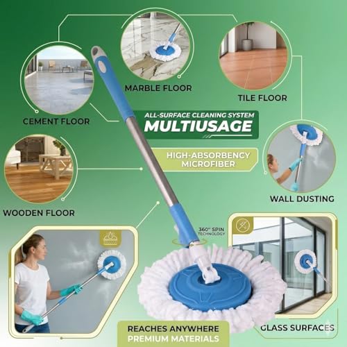 Image of Round Floor Wiper | Ergonomic Circular Design | Durable Rubber Blade | Easy Water & Dirt Removal