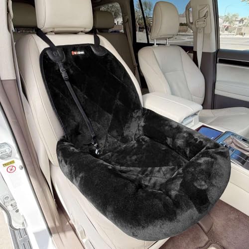 4Knines Dog Car Seat – Plush Travel Bed for SUVs, Trucks & Sedans – Comfortable, Supportive &...