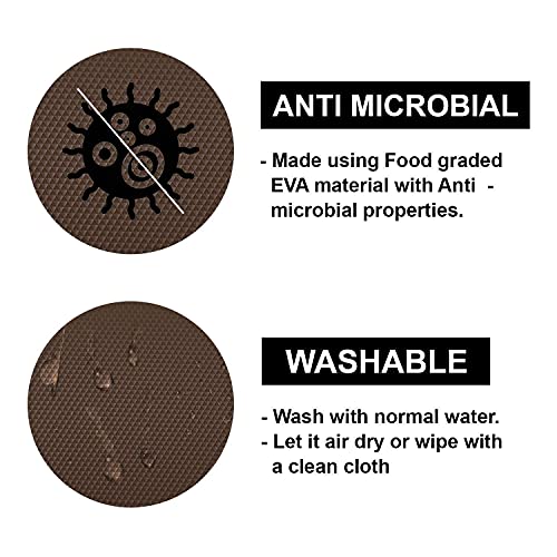 Image of Crasts Multipurpose Super Strong EVA Anti-Slip Kitchen Mats for Cupboard | Washable Shelf Liners for Kitchen Shelves, Cabinet Placemats (Brown, 45W x 300L cm (3L m))