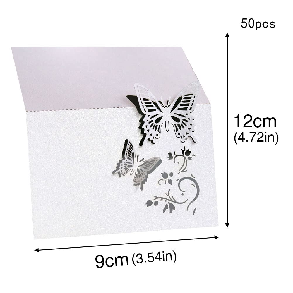 Marque Place,50 Pcs Cartes De Place De Mariage,forme De Fleur De Papillon, Carte De étiqueter D'invité,pour Cadeau D'anniversaire - Beaux-Arts Et Loisirs Créatifs