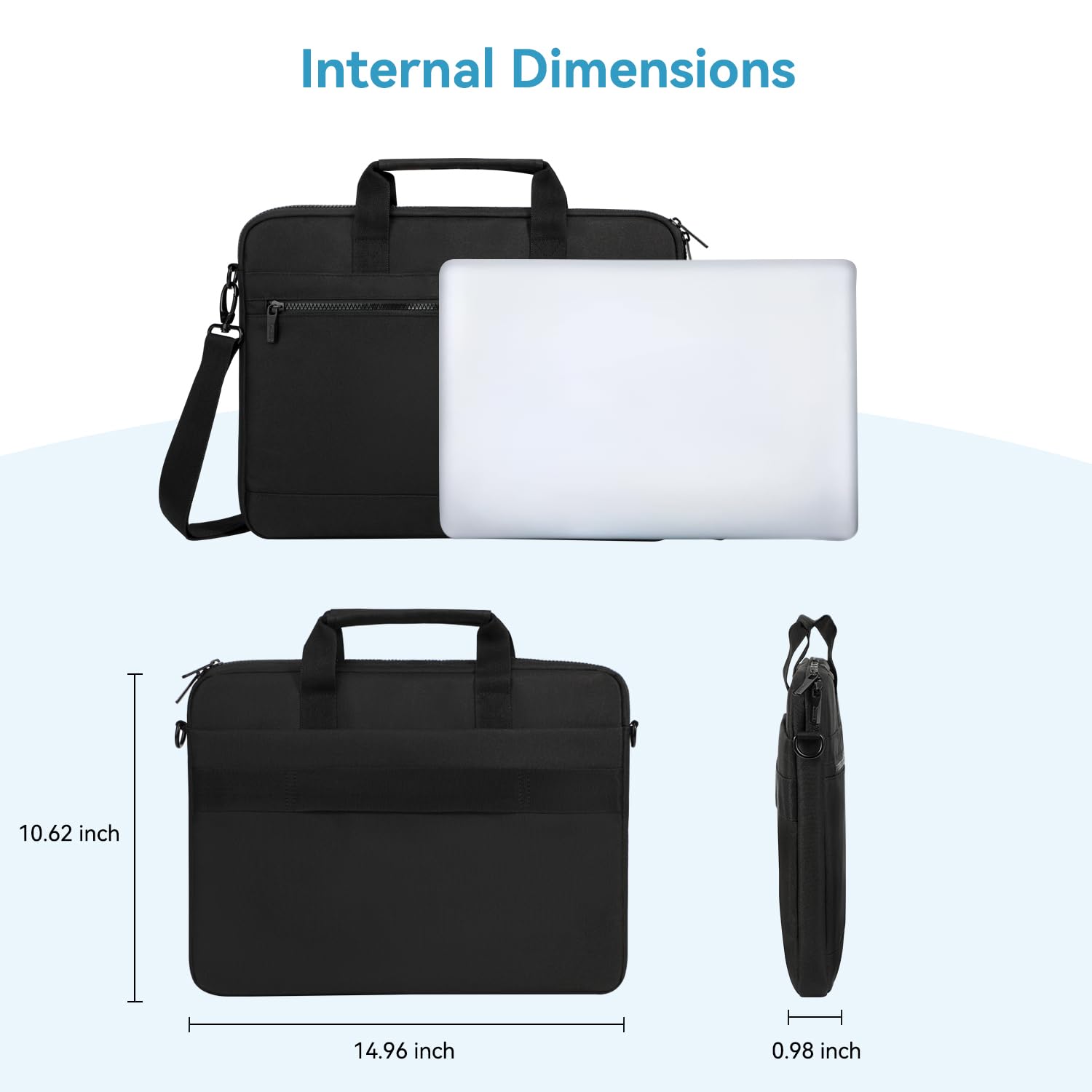 LANDICI Borsa a tracolla per laptop con tracolla,Borsa per computer,Custodia impermeabile per laptop