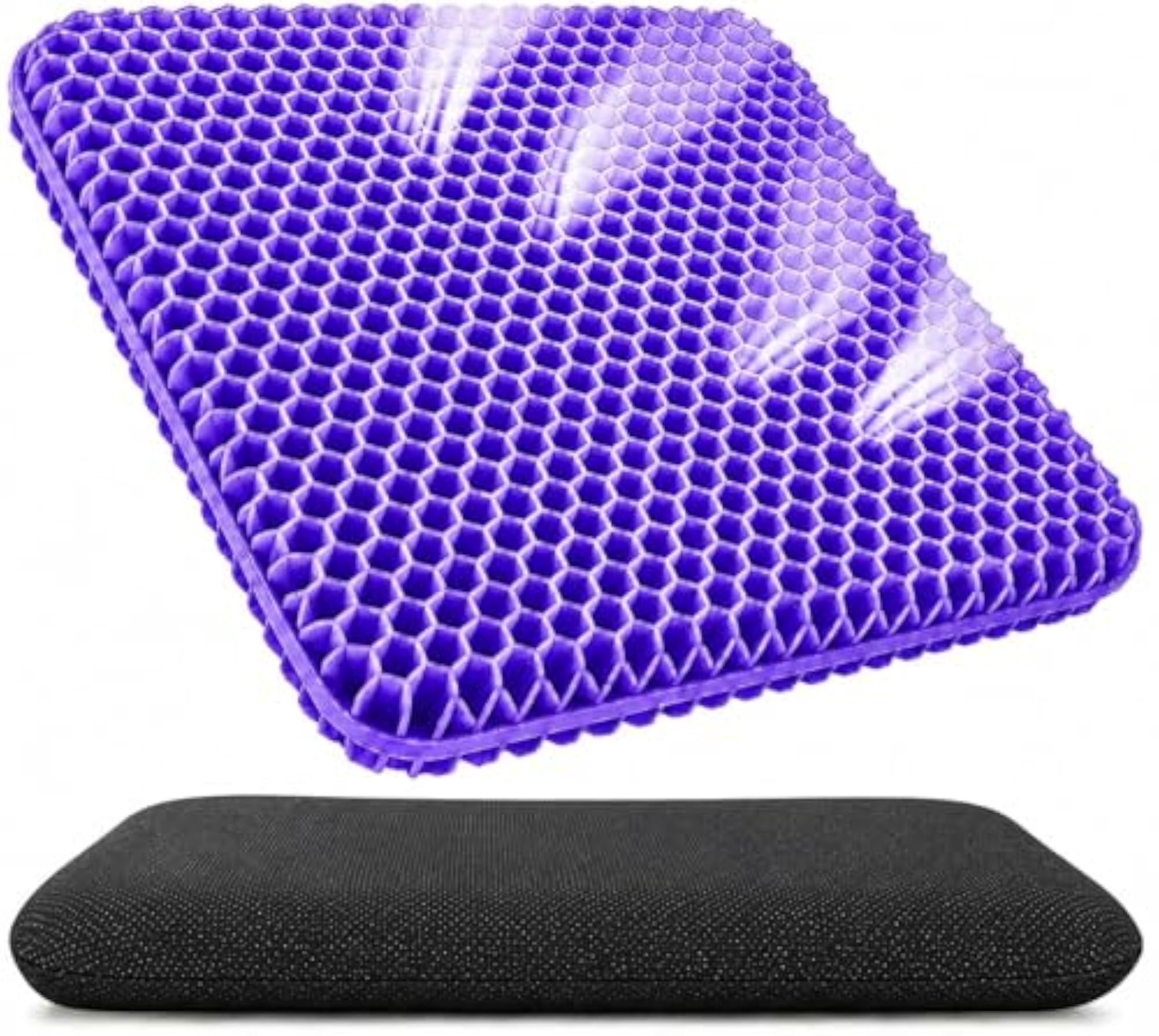 Orthopedic Gel Seat Cushion with Non-Slip Cover, Extra Thick