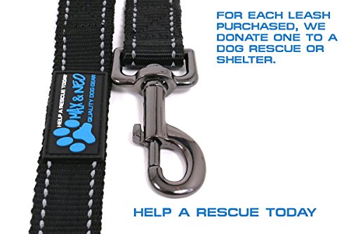 Max and Neo Reflective Nylon Dog Leash - We Donate a Leash to a Dog Rescue for Every Leash Sold (Black, 6x1) - Image 5